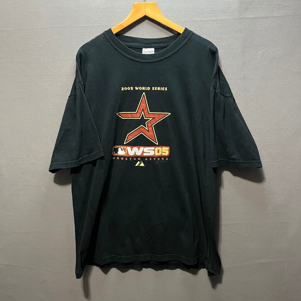 Mens Houston Astros 2005 World Series T-Shirt Black Gildan XL MLB Majestic Tee